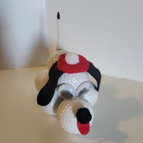 Vintage Whimsical Golf Ball Golfing Dog Figurine - Picture 1 of 5